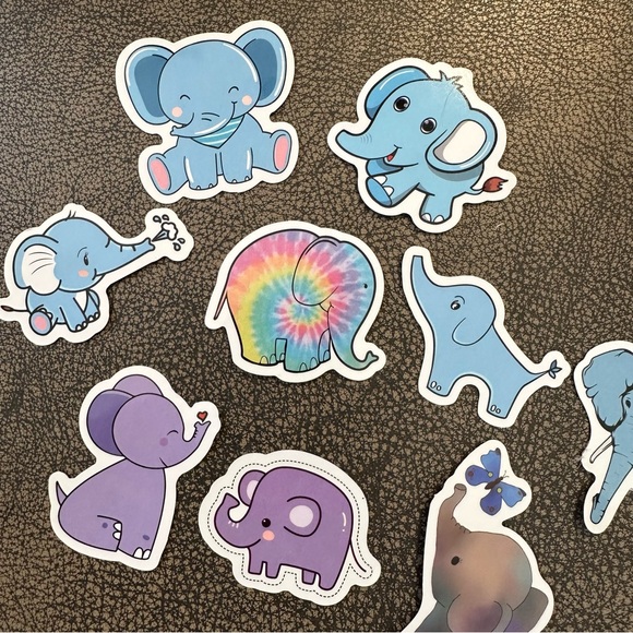 NEW - 9 adorable elephant stickers - Picture 5 of 5